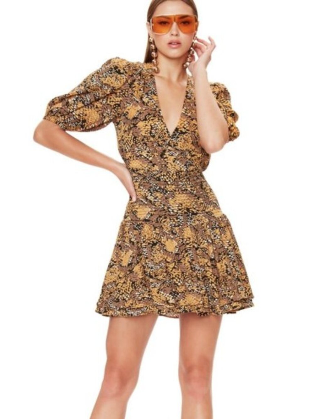 AFRM Camilla Snakeskin Print Mini Dress - sz Small